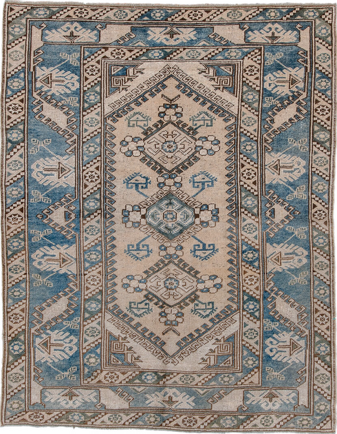 Vintage Oushak Area Rug (4' x 5')
